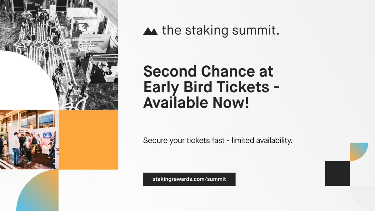 Gm early birds! The next batch of tickets is now available for purchase. 👇 Released in limited quantities, grab yours here: stakingrewards.com/summit