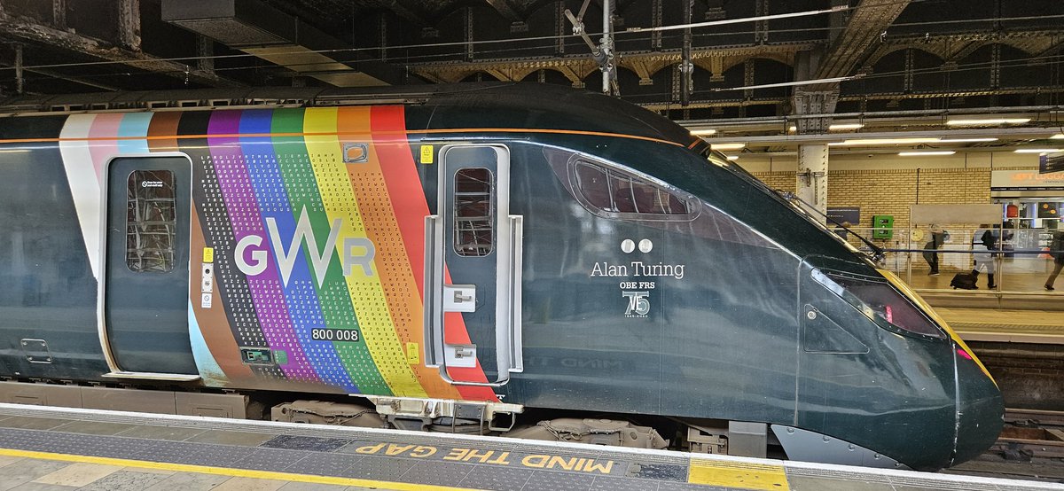 Unfortunately not our train but this is fabulous from @GWRHelp #GWR #Trainbow #Rainbow #LGBTQ #RailEnthusiast #Trains #AlanTuring