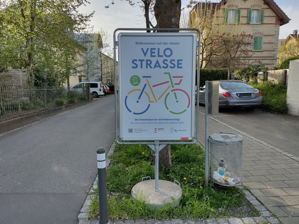 Judihui, Uster macht vorwärts: Die neue Veloroute ist ready. 🥰Weiter so! 👏 @StadtUster