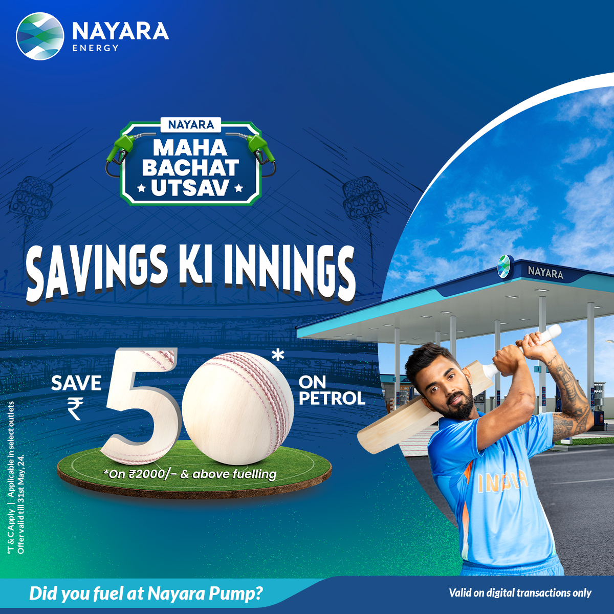 🚨 Offer Alert 🚨 Mahabachat Utsav is now LIVE! Instant Assured ₹50/- on fuelling of ₹2000 & above! HURRY ! Limited Time! Visit Nayara Pump today. T&C apply. Applicable in select outlets. #NayaraPumps #NayaraEnergy #SavingsKiInnings #MahabachatUtsav #FuelSavings #Savings