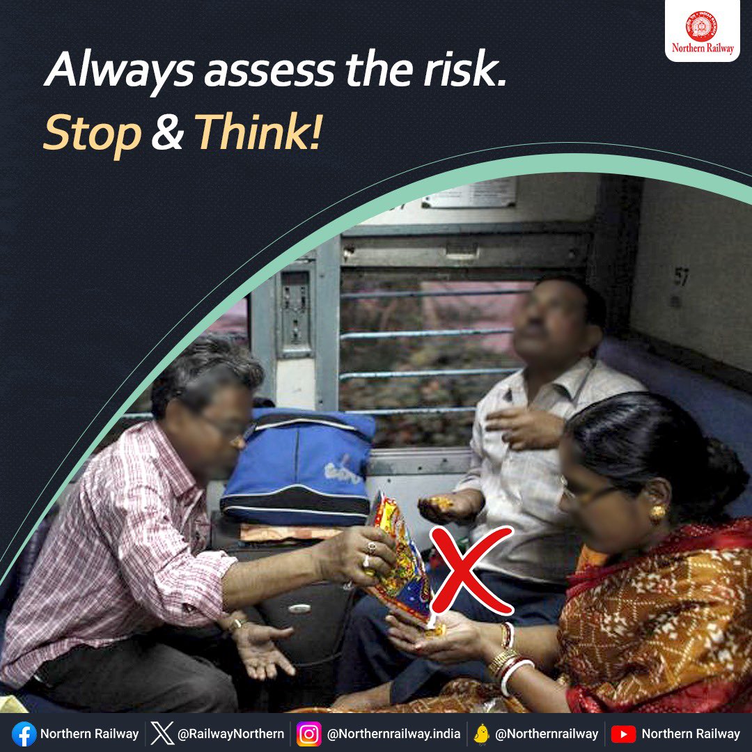 To avoid any safety hazards, all passengers are advised not to accept any food items from strangers.

#BeAlert #BeSafe