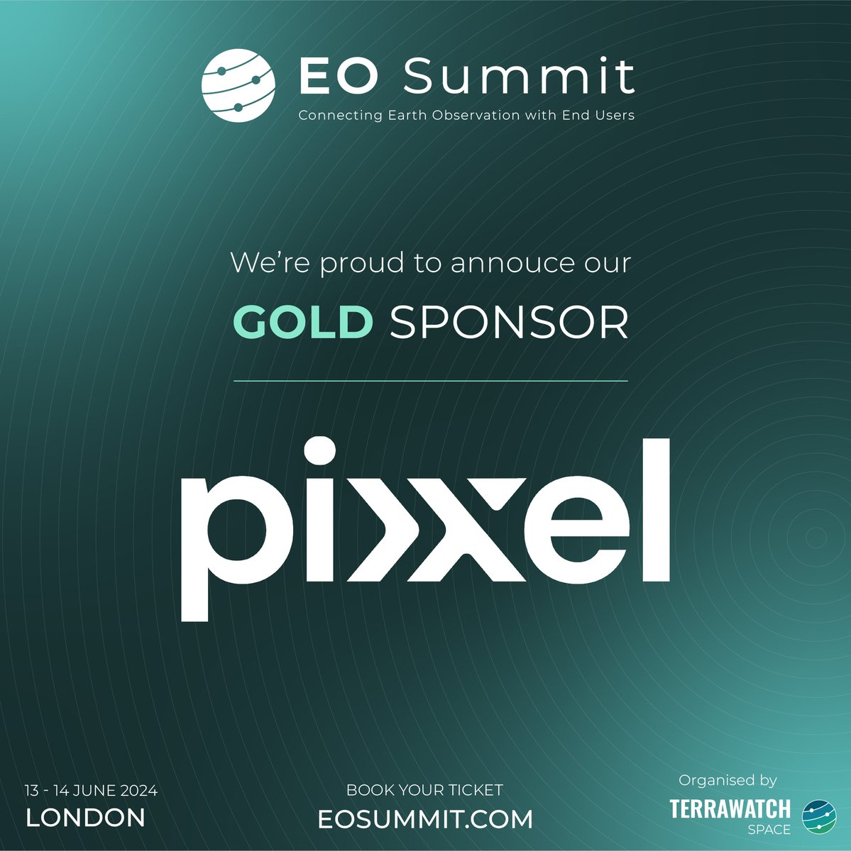 🥁 Announcing @PixxelSpace as a Gold Sponsor for EO Summit.