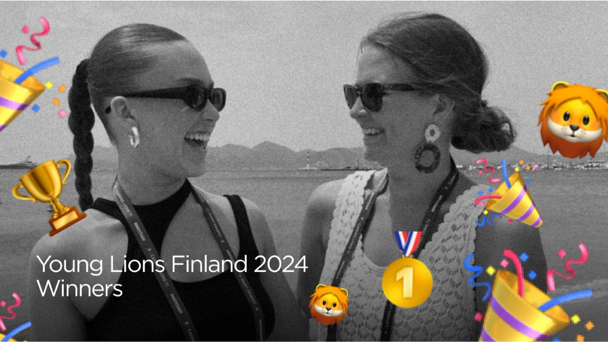 💥Our world-class creatives win Gold at Young Lions for their Print work and repeat their victory. 🦁🏆🦁 Big congrats Emmi Nordgren & Eevi Kolinen, you’re absolutely unstoppable! Cannes Lions is calling again this June. 💎 #younglions #younglionsfinland @marketing_fin