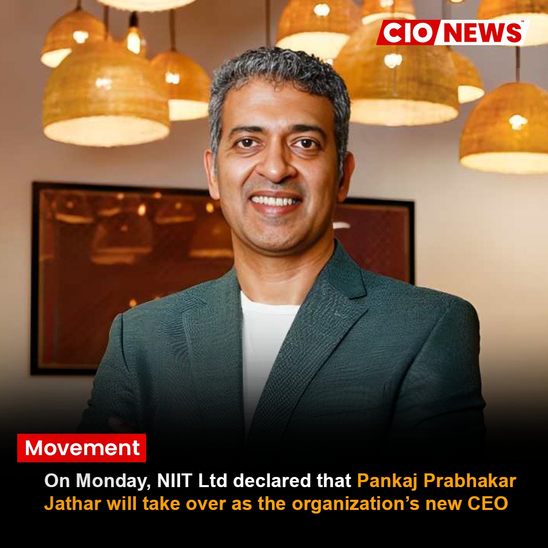 Pankaj Jathar appointed by NIIT as CEO
To know more about it read our full article here:

cionews.co.in/pankaj-jathar-…
.
#cionews #newsdesk #dailynews #trendingnews #PankajJathar #CEOAppointment #NIIT #LeadershipChange #ExecutiveNews #CorporateLeadership