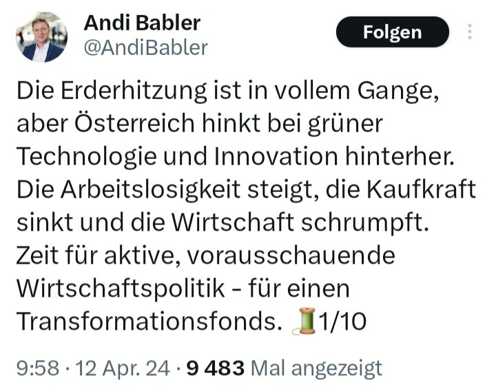 Babler und Erderhitzung.
Unser Traiskirchner Pausenclown..