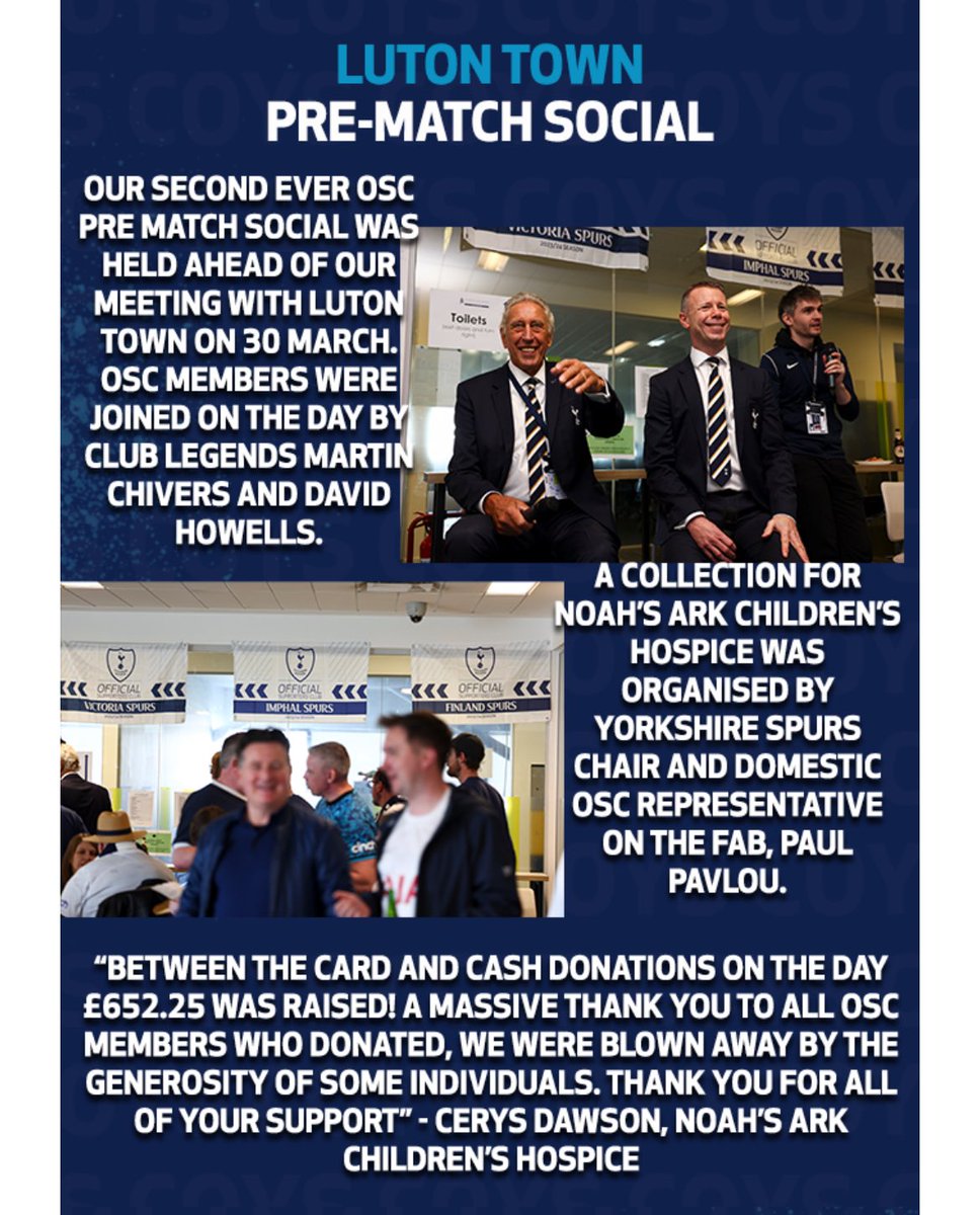 Little write up in the Official Supporters Club newsletter this month featuring the tournament we won 🏆 and the Luton Town pre match social with club legends @MartinChivers9 and @Howellsey 🍻