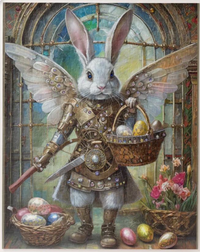 🐰⚔️🐰⚔️🐰 
#Easter Bunny and Eggs Puzzle Collection  
bit.ly/LeeHillerEaste…
#art #mixedmedia #Easter #easterbunny #Angel #easterbasket #eastereggs #gifts #giftideas #steampunk #puzzles #games #puzzle #butterfly #holidays #holidaygifts #rabbit #bunnyrabbit