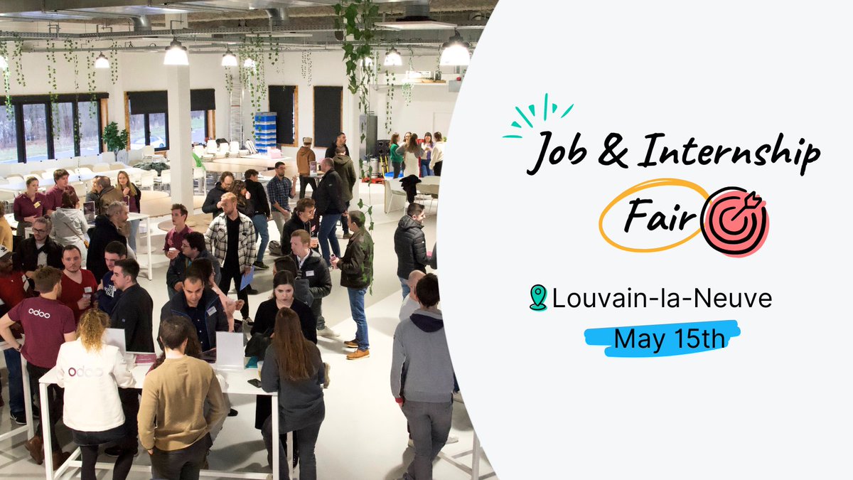 You are looking for a job or an internship ?🚀 📣Don't miss our Job & Internship Fair🎯 on May 15th in our Louvain-la-Neuve office🇧🇪 Register now: odoo.com/r/Xdd #odoo #jobfair #job #internship #careers #jobseekers #hiring #belgium #tech