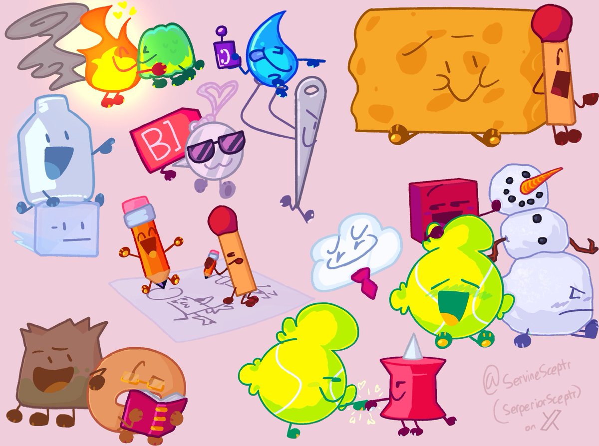 [ gelafirey , tennisblock ] BFDI drawings!! #bfdi #osc