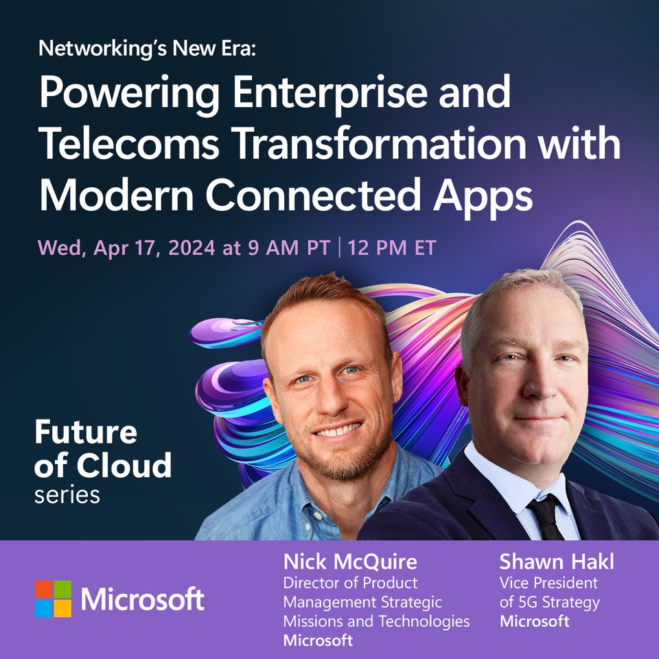 🌐 Are you ready to transform your business with cloud solutions? Join us in this next episode as we explore the pivotal roles of emerging networking technologies - 5G, edge computing, and network programmability. Register today! futureofcloud.eventbuilder.com/event/82625?so…