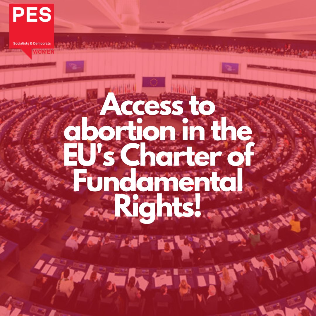 📢 the European Parliament has voted in favour of including access to abortion in the EU's Charter of Fundamental Rights. ➡️ We are proud that our political group in the EP has been the driving force in pushing and adopting the resolution