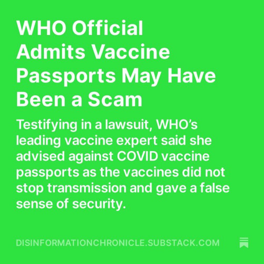 DrKatLindley's tweet image. Great read, and as Paul said, truth always comes out in the courts.

“Dr. Nohynek testified that Finnish Institute for Health knew by the summer of 2021 that the COVID-19 vaccines did not stop virus transmission. The EU implemented passports around this time.”