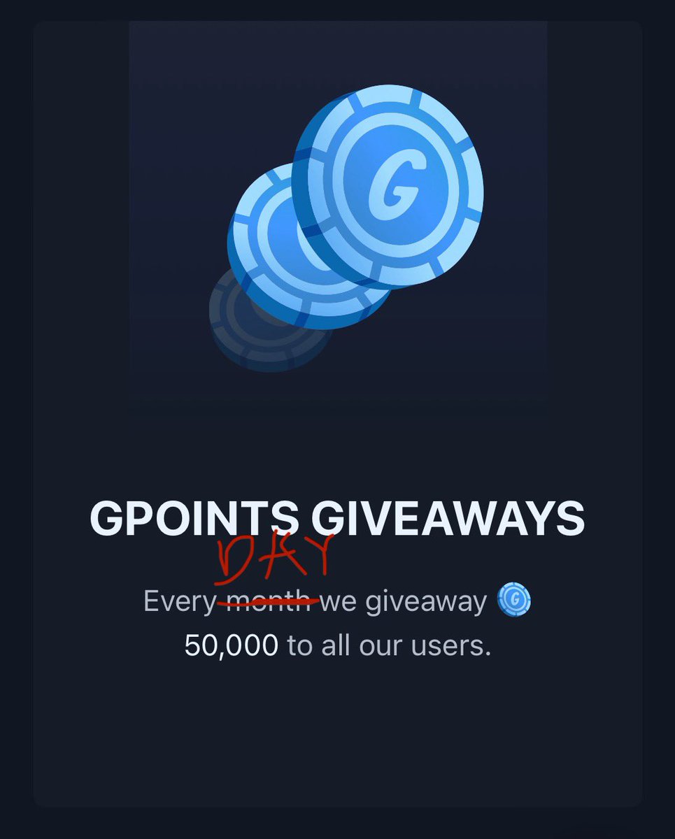 UPDATE: Until we can finish making our daily claim / rewards feature, enjoy 50,000 Gpoints per day from the @WRewardscom team 🫡 Dont spend it all in one place, happy competing. wrewards.com