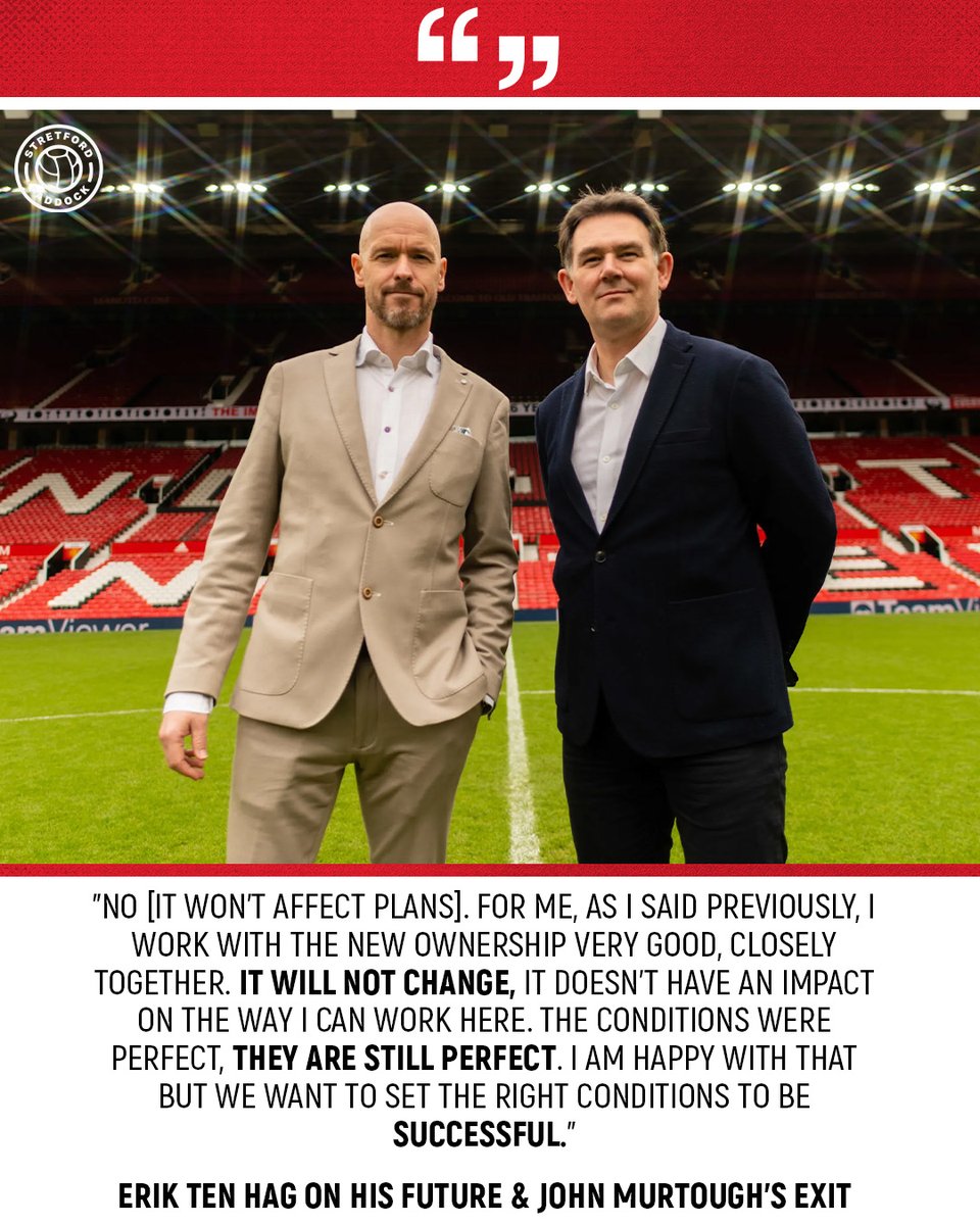 Will John Murtough's exit impact the #MUFC manager? Ten Hag's answer is 'No.' 🗣️