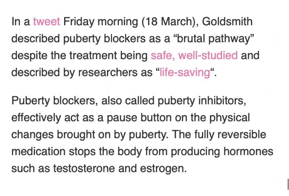 ie this was Pink News a couple of years ago - declaring these drugs safe without even a basic level of scientific evidence.