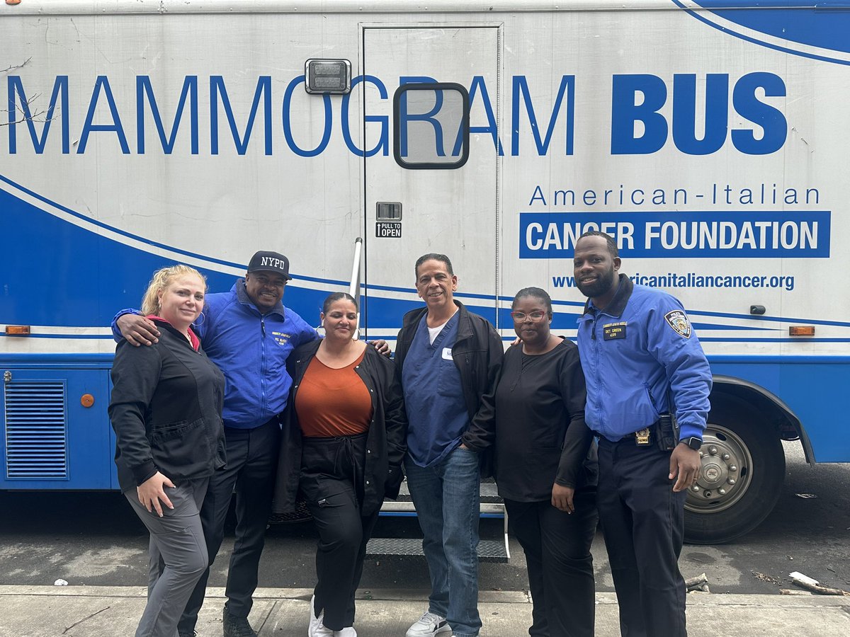 Thanks to the American- Italian Cancer Foundation for having the Mammogram Bus pull up to the 28th Precinct Yesterday. Many of our officers as well as residents benefited from this FREE breast cancer screening service.