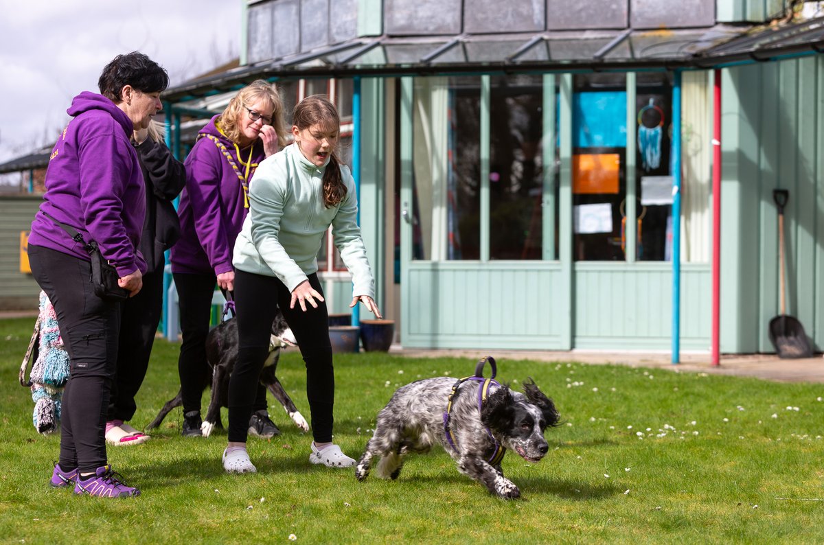 Rachel House received a visit from the Carnegie Canines Flyball team, welcoming dogs and their owners. Dogs provide comfort and therapy to those big and small, helping encourage activity and communication. The children and families loved taking part - thank you for the visit! 💛