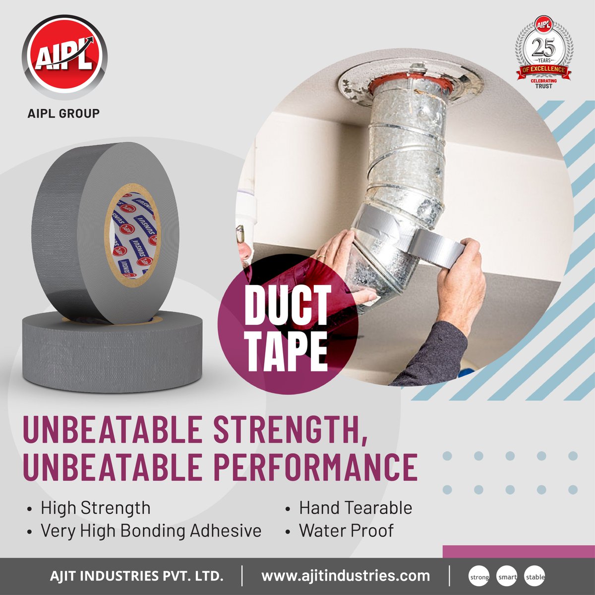 Seal leaks, secure joints, and keep your HVAC system running smoothly with our durable duct tape! 🔧✨

#AIPL #Ajitindustries #HVAC #DuctTape #MaintenanceEssentials #FixItRight #StayCool #HVACLife #DuctworkSolutions