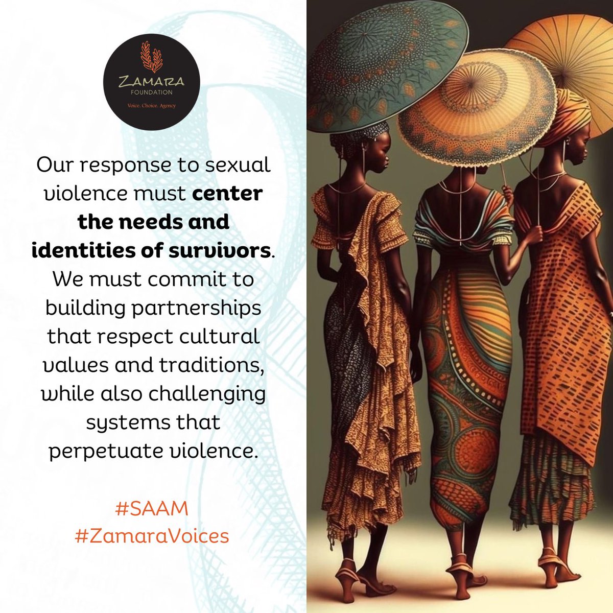 #SAAM! We should explore options beyond the immediate crisis response, focusing on long-term healing and dismantling the root causes of sexual assault in our communities. #ZamaraVoices