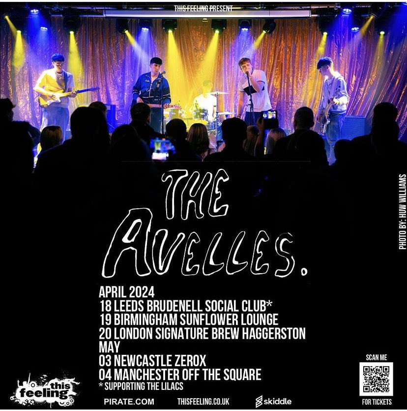 @theavelles UK headline tour kicks off next week, sharing the stage with @TheLilacsUk at @Nath_Brudenell Leeds Brudenell Social Club!  

Don’t miss The Avelles on tour! 

🎟️ thisfeeling.co.uk/theavelles/

#theavelles #uktour #tickets #newmusic #Leeds #indie #rock #newmusicfriday #tour