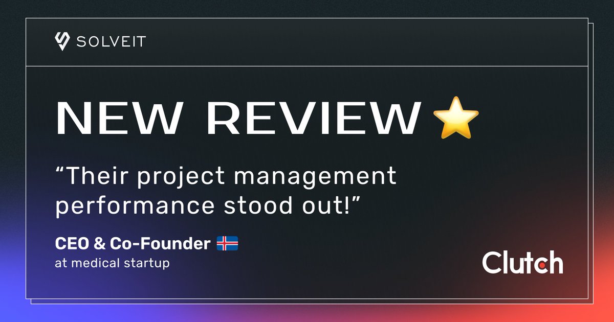 New review on @clutch_co 🌟

SolveIt was tasked by an Icelandic #healthcare company with #webdevelopment services.

Dive into the complete #feedback to get the full picture of the solution performed: bit.ly/4cRFfAe