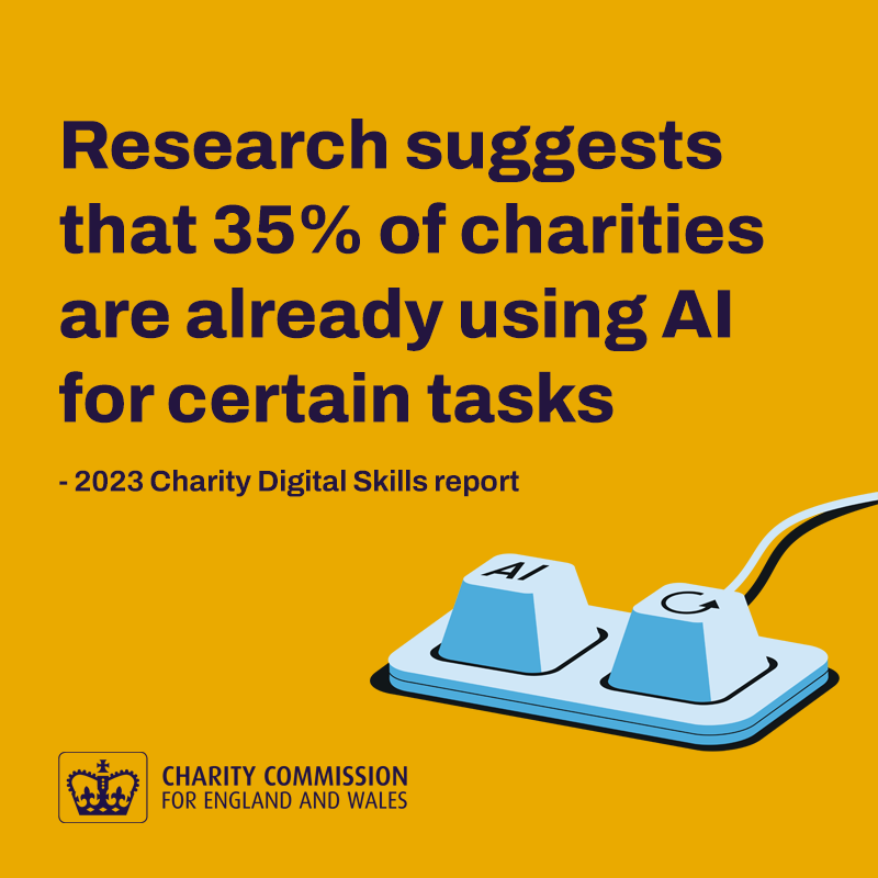 What role can AI play in the charity sector? 🖥️ Read our blog to see how you can use AI responsibly: charitycommission.blog.gov.uk/2024/04/02/cha…