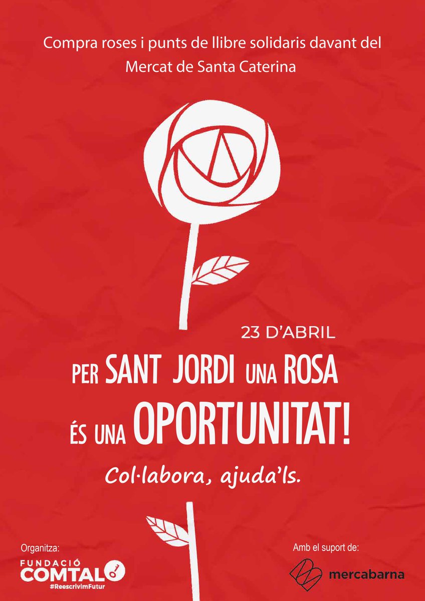 La Diada de Sant Jordi es presenta molt interesant! Durant tot el dia estarem davant del mercat de Santa Caterina, venent roses, punts de llibre i moltes coses més. I al Benet Corner, taller de punts de llibre. Us hi esperem! #UnaRosaUnaOportunitat #SantJordi2024