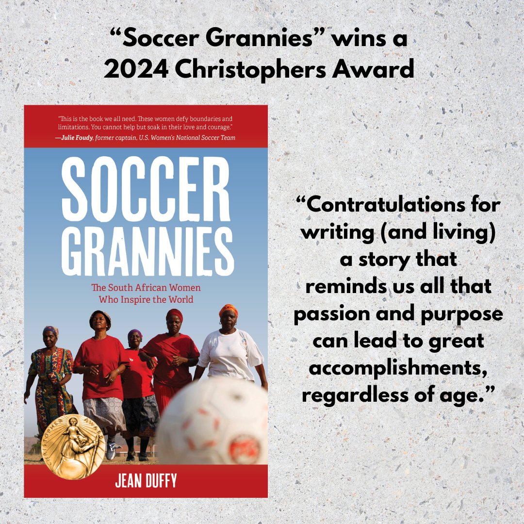 I am grateful for being entrusted to share the story of the Soccer Grannies. What a thrill to receive @ChristophersInc recognition during their 75th silver anniversary year as they shine a light on stories of hope and courage. 
#christopherawards #bookawards #inspirationalwomen