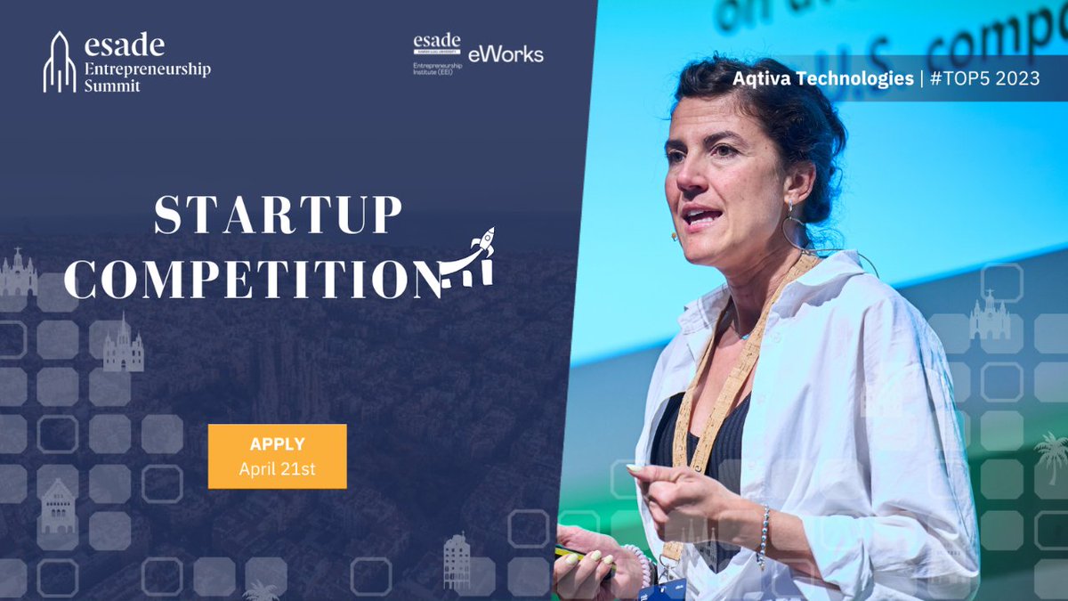 Attention founders, the #EESummitStartupCompetition is open! 👀We're looking for the best 5 #startups 🚀Pitch to TOP investors & founders at @esade #EESummit24 🤝Gain visibility & connect with key stakeholders of our community Apply by April 21👉esade.me/eesummitcompet…