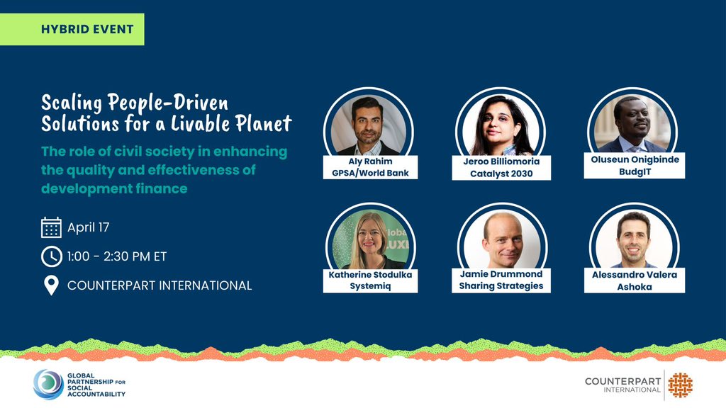 🔊 Calling all changemakers to take part in a crucial convo with @aly_rahim, @JerooBillimoria, @seunonigbinde, Katherine Stodulka & @DrumJamie! Let's amplify the impact of civil society in tackling poverty, climate change & more. Register here 👉 bit.ly/3PWaH6x #SDGs