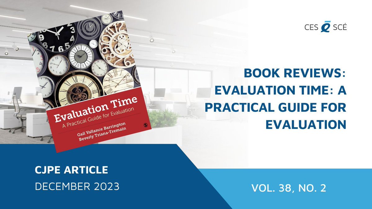 📑 The evaluation field has been ready for a groundbreaking introductory textbook reflecting the exciting advancement of a rapidly maturing discipline. ➡️ buff.ly/3J3frDG
#evaluation #CES #onlinejournal #CJPE