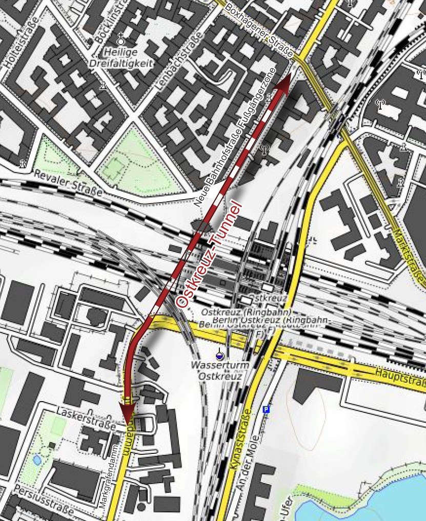 ✅Preiswerte Alternative zum geplanten A100-Tunnel unter dem Bahnhof #Ostkreuz Vorteile des zweispurigen Tunnels: Entlastung der Ostkreuz-Umfahrung Schaffung eines grünen Platzes Kosten nur 10 Mio statt 1000 Mio € für den A100-Ausbau ➤Infos a100stoppen.de/a100-tunnel-al… #A100stoppen