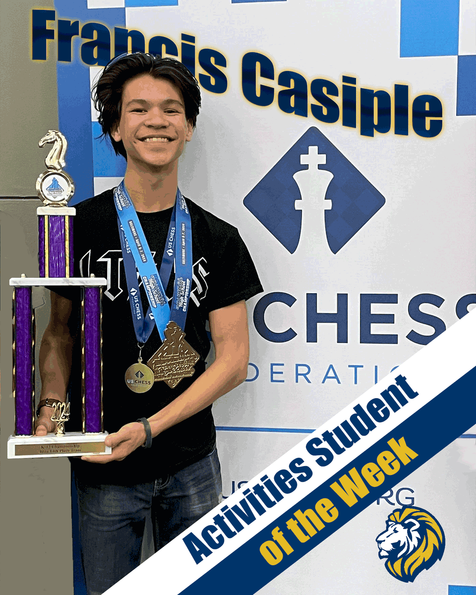 Win a National Championship, and you're Activities Student of the Week. Those are the rules. (ICYMI: Francis won the Unrated Section at the National HS Chess Championship AND was part of the 14th Place Blitz team.) #WeAreLT #JustPickTwo