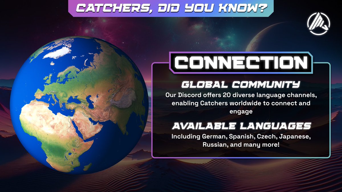 ⚡️ #Catchers, 𝗱𝗶𝗱 𝘆𝗼𝘂 𝗸𝗻𝗼𝘄 🌍?

Our Discord community is thriving with 20 different language channels! Whether you're looking to bond with fellow Catchers or discuss the latest in #SpaceCatch, there's a place for everyone to connect and share 🤝🏻!

Join the global…