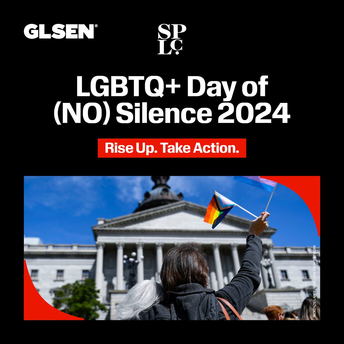 The SPLC joins @GLSEN’s #DayofNOSilence, where LGBTQ+ people and allies all around the world protest the harmful effects of harassment and discrimination against #LGBTQ+ people. We must speak out against hate and violence & take a stand against legislating anti-LGBTQ+ hate. #OTD