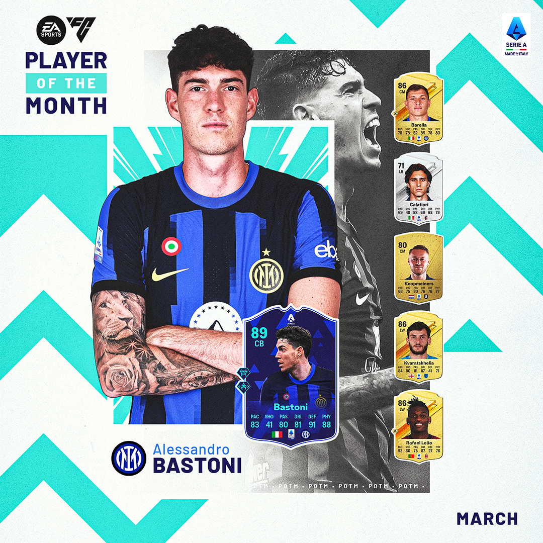 Two assists in March. Here is your @SerieA Player of the Month, Alessandro Bastoni. #FC24