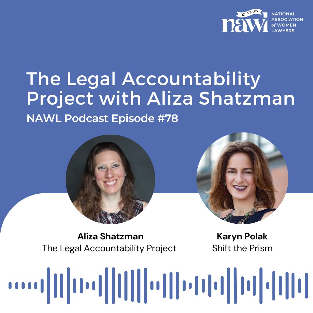 Check out the latest #NAWLPodcast episode featuring a conversation with Aliza Shatzman and Karyn Polak about judicial accountability and how to protect law clerks from workplace mistreatment. Listen here:nawl.org/podcast

#NAWLWomeninLaw #Advocacy #Podcast