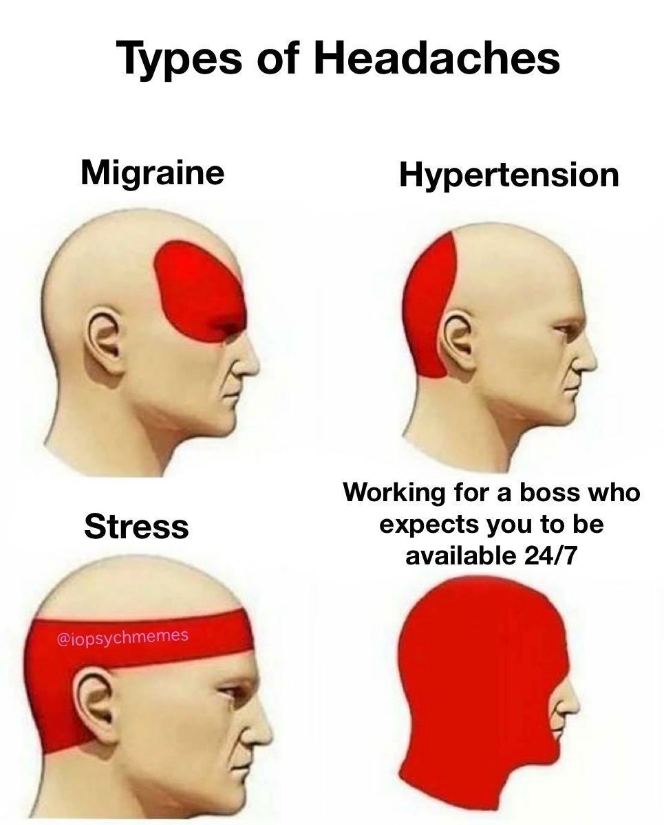 It’s healthy and important to have some downtime from work, and being on call makes that downtime very difficult/impossible. 
#stress #burnout #OHPsych #IOPsych #iopsychmemes #psychology #psychologymemes #psychmemes #APpsych (rerun)