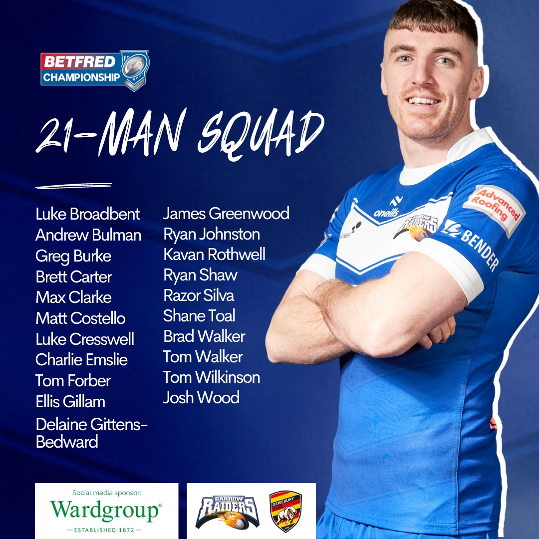 🔁 ✌️ changes to our 21-man squad ahead of Sunday's home game against @DewsburyRams! Captain Jarrad Stack has returned home due to family reasons and is unavailable this weekend ℹ️ Buy tickets ➡️ pulse.ly/pb6mj0qusk