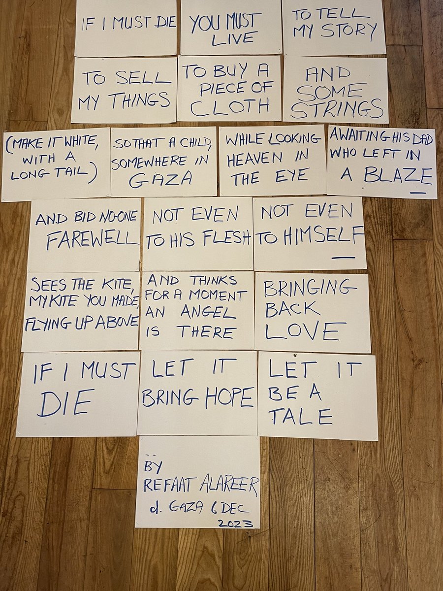 Donal O'Kelly (@donalokelly) on Twitter photo A group of us will be reciting en masse Refaat Alareer’s poem ‘If I must die’ at various places on <a href="/MaynoothUni/">Maynooth University</a> campus Wed 17 April, meeting Iontas Building 11am. Renditions in Arabic & Irish also.
Refaat Alareer was Prof English Univ Gaza until killed by Israel 6 Dec 2023. A group of us will be reciting en masse Refaat Alareer’s poem ‘If I must die’ at various places on <a href="/MaynoothUni/">Maynooth University</a> campus Wed 17 April, meeting Iontas Building 11am. Renditions in Arabic & Irish also.
Refaat Alareer was Prof English Univ Gaza until killed by Israel 6 Dec 2023.