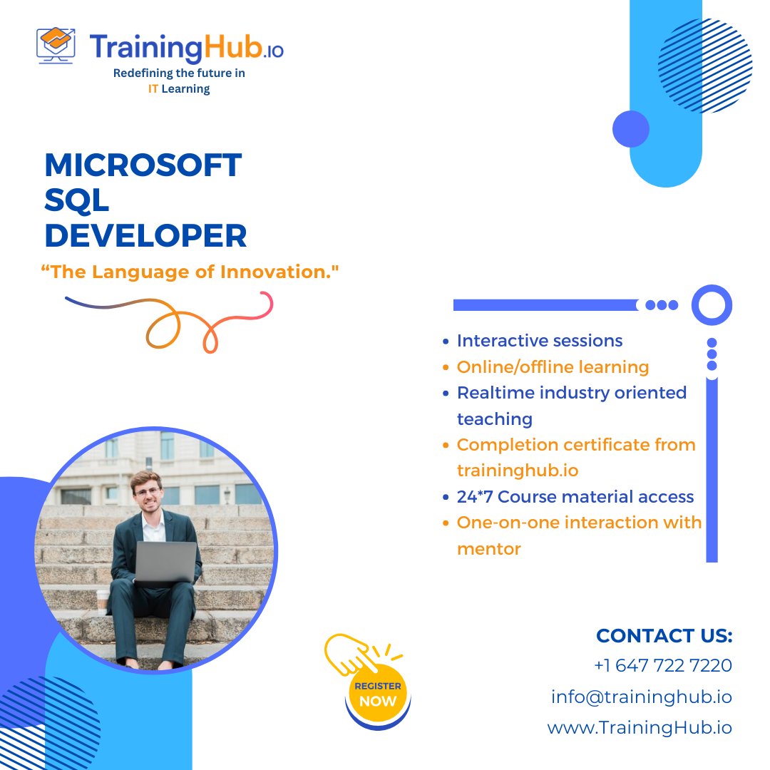 TrainingHubCAN's tweet image. Transform Data into Decisions! 🚀
Become a Microsoft SQL Developer Pro! 🌟
👉 Find more information about this course here: zurl.co/kFvF
#SQLDeveloper #MicrosoftSQL #SQLServer #techeducation #ITCareer #Careergoal #ittrainingincanada #itconsulting #traininghub