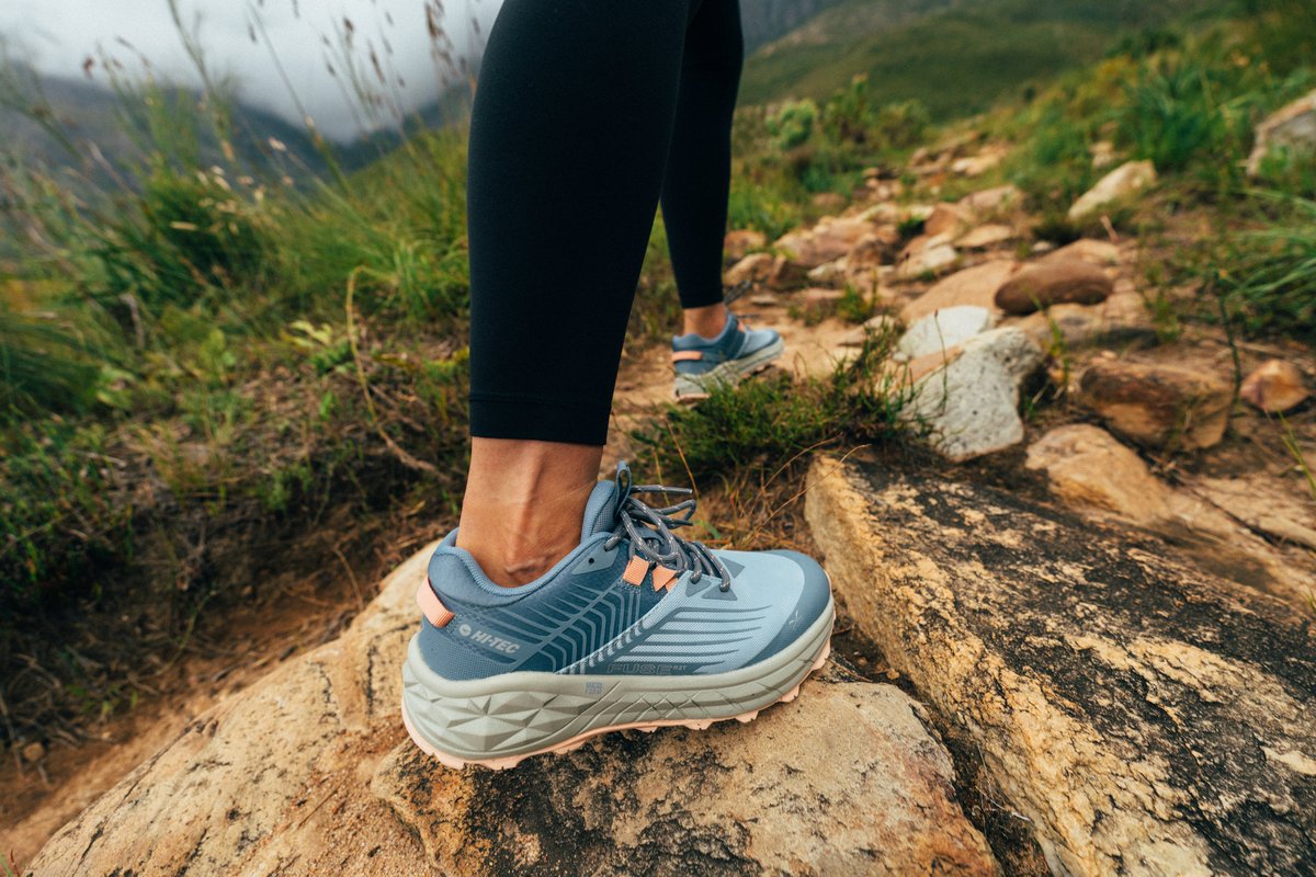 Take on trail in the Fuse Trail Low for women. Featuring an 8mm drop, Ortholite Impressions for maximum comfort, V-Lite engineering for lightweight performance and M-D Traction for grip in any terrain. Available online & in-store. #hitecsa #fusetraillow #trailrunning