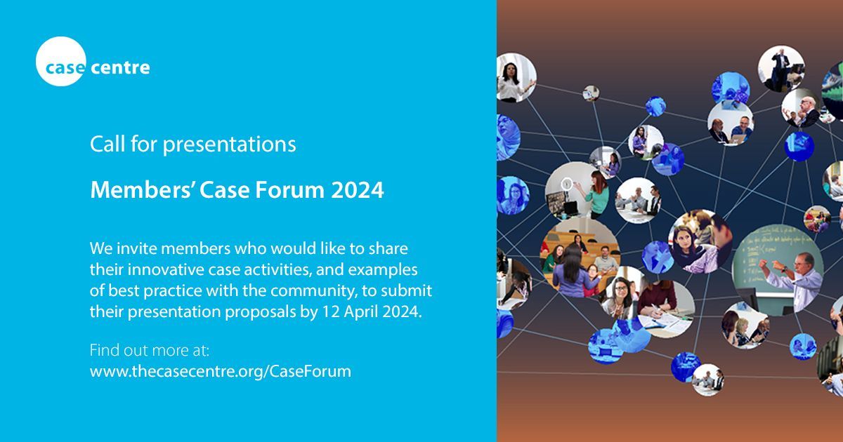 🚨 CALL FOR PRESENTATIONS - LAST CHANCE 🚨 Our annual Members’ Case Forum in September brings our #casemethod community together to share ideas, innovations and best practice. 🤝 Members must submit their presentation proposals by the end of today. 👉 buff.ly/3Iraaqf