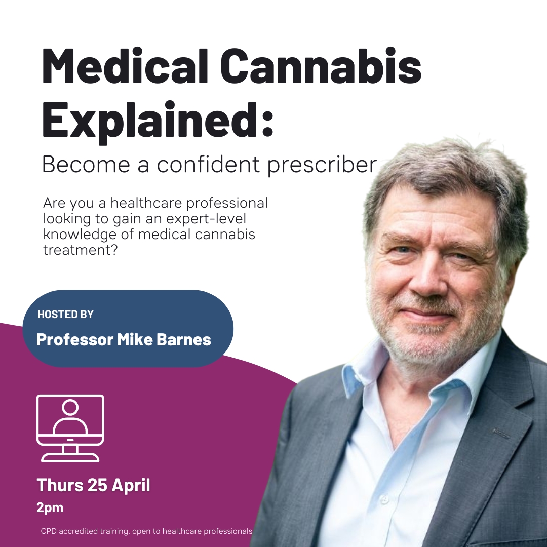 If you're a doctor or healthcare professional curious about cannabis, expand your expertise in medical cannabis prescribing with our live course, 'Medical Cannabis Explained' 📅 25 April, 2pm 📅 15 May, 6pm 📅 12 June, 9:30am ow.ly/H0tG50R99zR