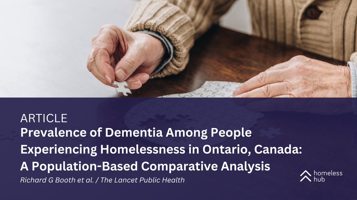 This article compares the prevalence of #dementia among people experiencing #homelessness to housed individuals in the general population, as well as those living in low-income neighbourhoods. READ: bit.ly/4aH7VKu