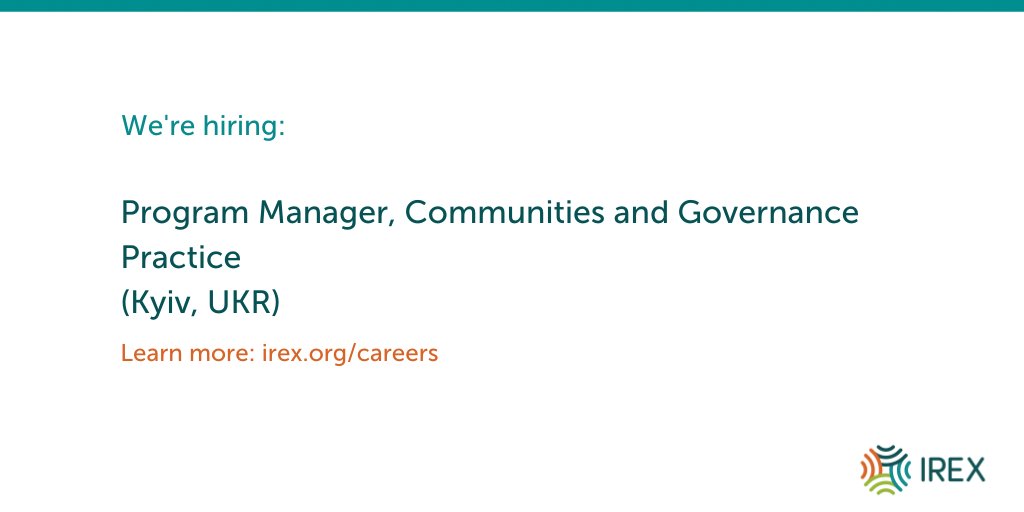 We are seeking a program manager for a program supporting civil society organizations to implement projects that promote media literacy and strengthening the capacity of partner organizations through trainings and coaching. Learn more and apply here: bit.ly/4cJjcf4