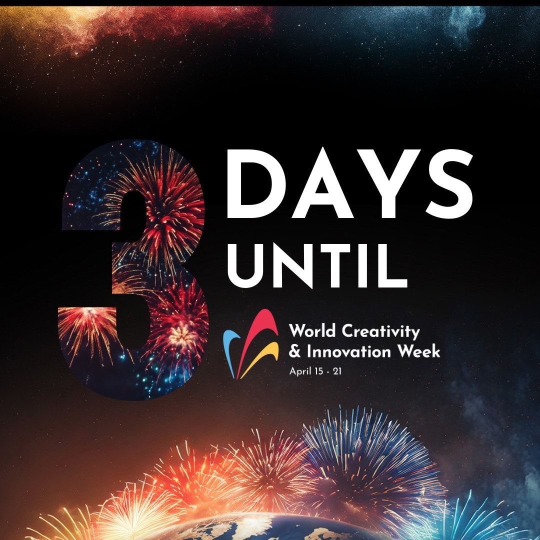 THREE DAYS AWAY! We are three days out from our major celebration. We are so excited to celebrate with you all. Continue to register @ wciw.org/register #WorldCreativity #IAMCreative