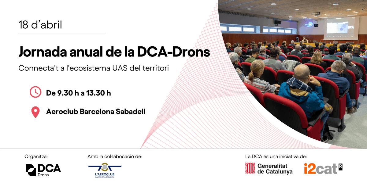 🙌 Ets membre de la hashtag#dcaDrons? No et perdis la jornada anual de la comunitat! 📅 18 de febrer, de 9.30h a 13.30h 📍 Aeroclub Barcelona-Sabadell (Sabadell) 👉Inscriu-t'hi: ow.ly/AHo350R33cM
