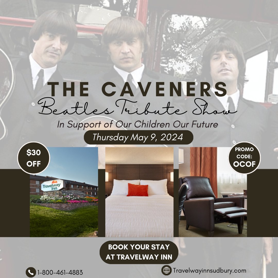 We are proud to sponsor the The Caverners Beatles Tribute Show in support of Our Children, Our Future! Stay with us after the show and use our PROMO code to save $30 OFF our regular rate! Get Your Tickets🎟️ ow.ly/tL6H50RegyV Book Your Room➡️ ow.ly/ABu650RegyW