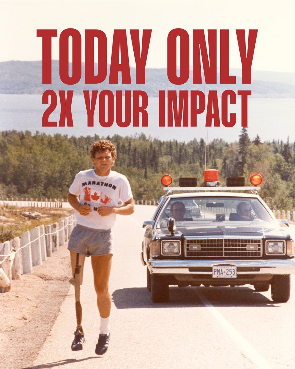 ⏰ TODAY ONLY! ⏰ On April 12, donations up to $500 will be matched dollar for dollar by @PharmaChoice Canada up to $100,000! Register for the #TerryFoxRun now and kickstart your fundraising with 2X the impact on cancer research. terryfox.org